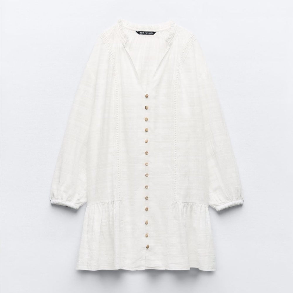 ZARA Lace Trim Mini Dress